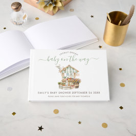 地元で素朴栽培された農家市場赤ちゃんシャワー ゲストブック