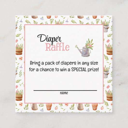 地元で育ったおむつラッフルカード エンクロージャーカード (正面)
