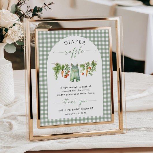 地元で育ったおむつラッフルサイン野菜セージ ポスター