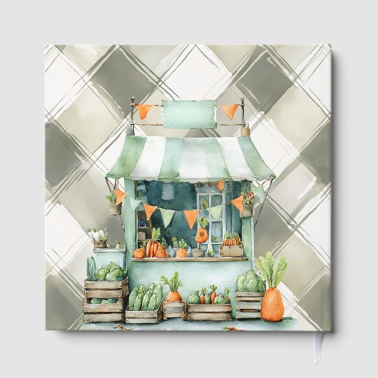 地元で育ったギンガムクロセスライン赤ちゃんシャワー ゲストブック (裏面)