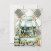 地元で育ったギンガムクロセスライン赤ちゃんシャワー サンキューカード (裏面)