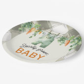 地元で育ったギンガムクロセスライン赤ちゃんシャワー ペーパープレート (アングル)