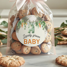 地元で育ったギンガムクロセスライン赤ちゃんシャワー ラウンドシール