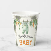 地元で育ったギンガムクロセスライン赤ちゃんシャワー 紙コップ (裏面)