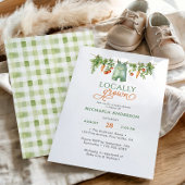 地元で育ったジェンダーに中立なベビーシャワー 招待状