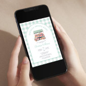 地元で育ったジェンダーに中立な緑の赤ちゃんシャワー 招待状