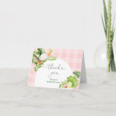 地元で育ったピンクの女の子の赤ん感謝していだシャワー サンキューカード (正面)