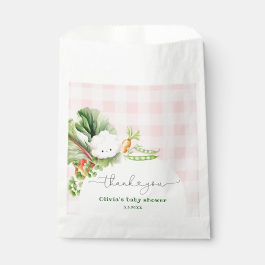 地元で育ったピンクの女の子の赤ん感謝していだシャワー フェイバーバッグ (正面)