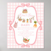 地元で育ったピンクはベビーの赤ちゃんシャワーのサインを言わない ポスター (正面)