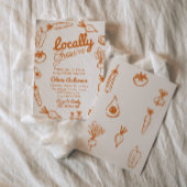 地元で育ったファーマーズマーケット描の赤ちゃんシャワー 招待状