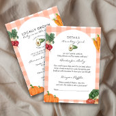 地元で育ったファーマーズマーケット素朴の赤ちゃんシャワー 招待状