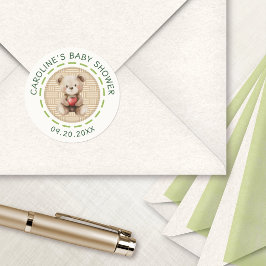 地元で育ったベアベビーシャワー ラウンドシール