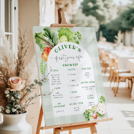地元で育ったベビーかわいい野菜のマイルストーン ポスター