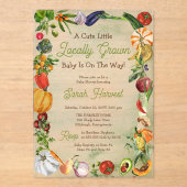 地元で育ったベビーがシャワーを浴びている アクリル招待状 (正面)