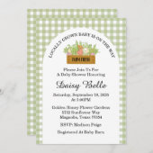 地元で育ったベビーが途中で赤ちゃんシャワーを浴びる 招待状 (正面/裏面)