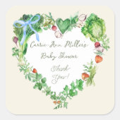 地元で育ったベビーで赤ちゃんシャワーを浴びる スクエアシール (正面)