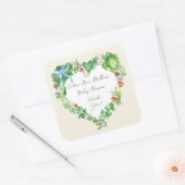 地元で育ったベビーで赤ちゃんシャワーを浴びる スクエアシール (封筒)