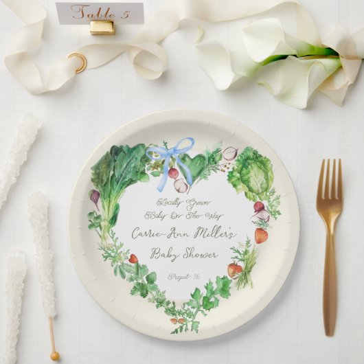 地元で育ったベビーで赤ちゃんシャワーを浴びる ペーパープレート (ウェディング)