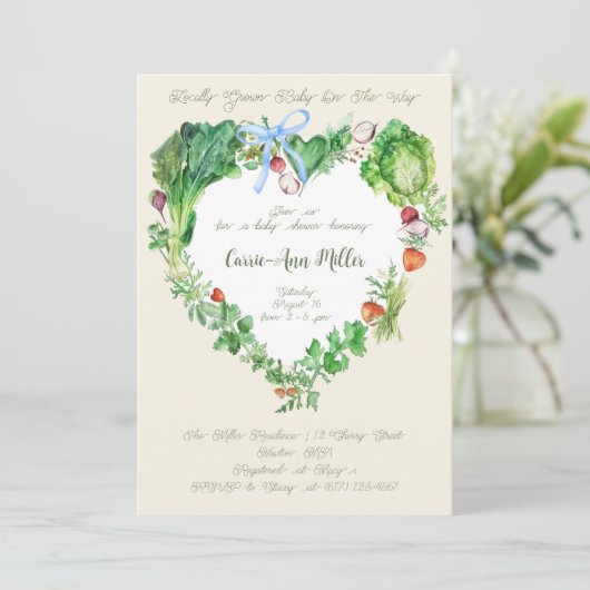 地元で育ったベビーで赤ちゃんシャワーを浴びる 招待状 (スタンド正面)