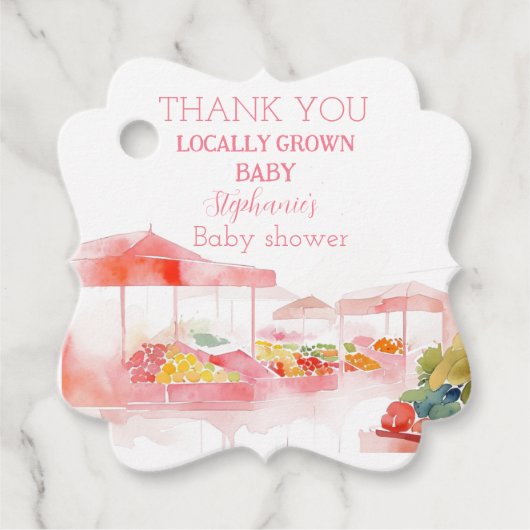 地元で育ったベビーガールシャワー農家市場 フェイバータグ (正面)