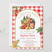 地元で育ったベビーファーマーズマーケットベビーシャワー 招待状 (正面)