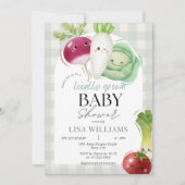 地元で育ったベビーファーマーズマーケットベビーシャワー 招待状 (正面)