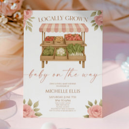 地元で育ったベビーファーマーズマーケットベビーシャワー 招待状