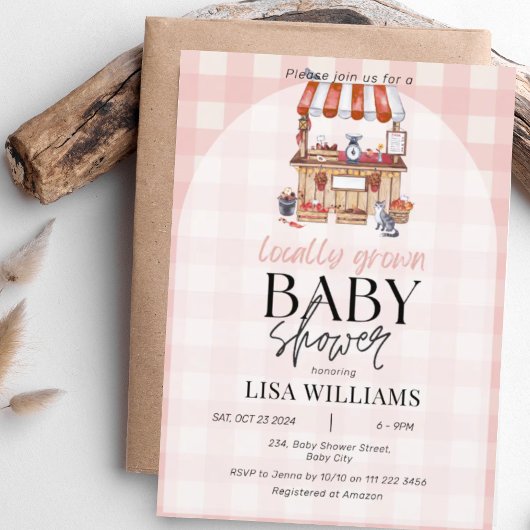 地元で育ったベビーファーマーズマーケットベビーシャワー 招待状