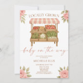 地元で育ったベビーファーマーズマーケットベビーシャワー 招待状 (正面)