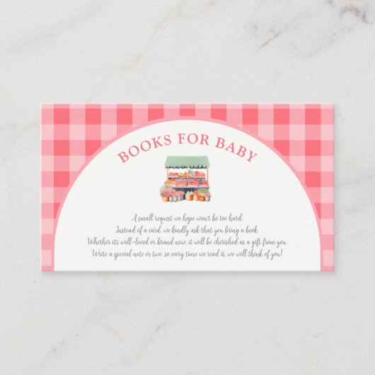 地元で育ったベビー用の赤ちゃんシャワーブック エンクロージャーカード (正面)