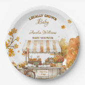 地元で育ったベビー秋農家市場 ペーパープレート (正面)