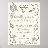 地元で育ったベビー素朴ファーマーズマーケット歓迎 ポスター (正面)