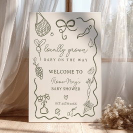 地元で育ったベビー素朴ファーマーズマーケット歓迎 ポスター