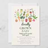 地元で育ったベビー農家市場カップルのシャワー 招待状 (正面)