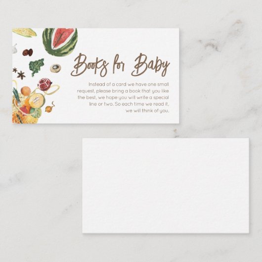 地元で育ったベビー農家市場ベビー向け書籍 エンクロージャーカード (正面/裏面)