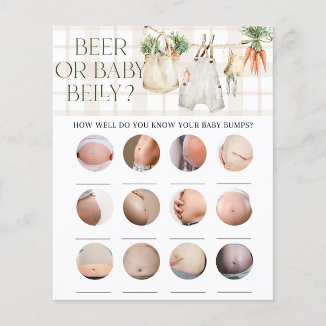 地元で育ったママまたはパパの赤ちゃんシャワーゲーム (正面)