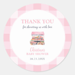 地元で育った女の子の赤ちゃんシャワーありがとう ラウンドシール