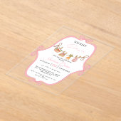 地元で育った女の子の赤ちゃんシャワーベビー散水 アクリル招待状 (レイダウン)