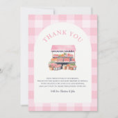 地元で育った女の子の赤ちゃんシャワー サンキューカード (正面)