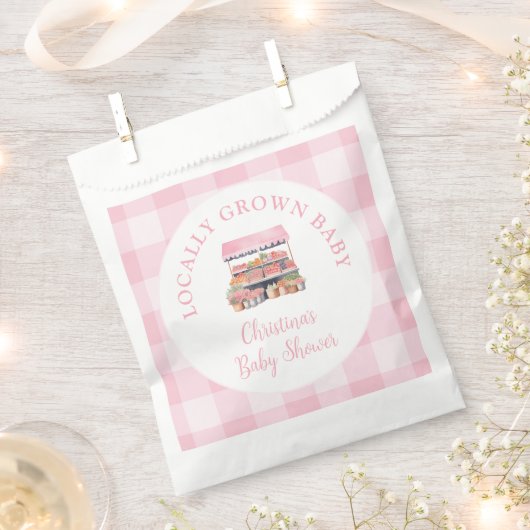 地元で育った女の子の赤ちゃんシャワー フェイバーバッグ (クリップ留めされた状態)