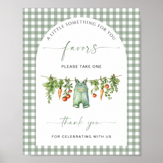 地元で育った好意サイン野菜の服ライン ポスター (正面)