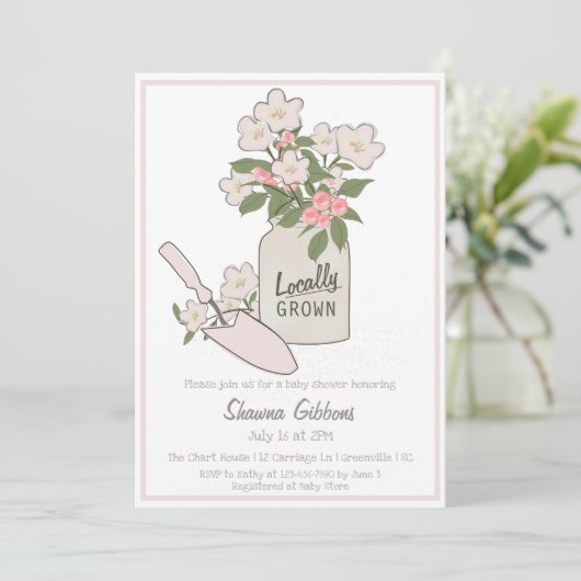 地元で育った小さな芽の赤ちゃんシャワー 招待状 (スタンド正面)