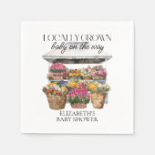 地元で育った市場フローラショップ女の子ベビーシャワー スタンダードカクテルナプキン (正面)
