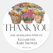 地元で育った市場フローラショップ女の子ベビーシャワー ラウンドシール (正面)