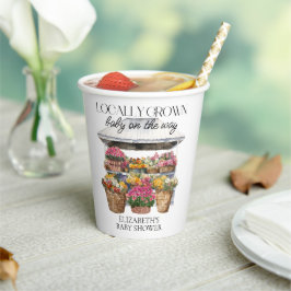 地元で育った市場フローラショップ女の子ベビーシャワー 紙コップ