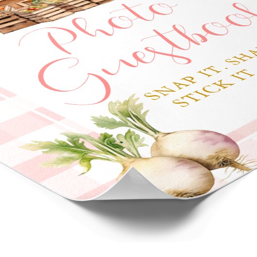 地元で育った市場ベビーシャワー写真ゲストブック ポスター (角)