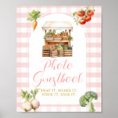 地元で育った市場ベビーシャワー写真ゲストブック ポスター (正面)
