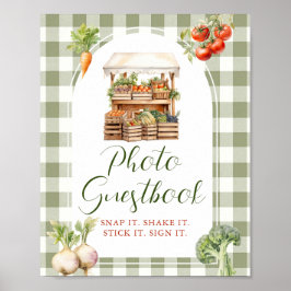 地元で育った市場ベビーシャワー写真ゲストブック ポスター
