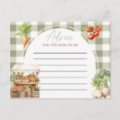 地元で育った新鮮な市場ベビーシャワーアドバイスカード ポストカード (正面)