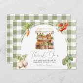 地元で育った新鮮な市場ベビーシャワーギンガム サンキューカード (正面/裏面)